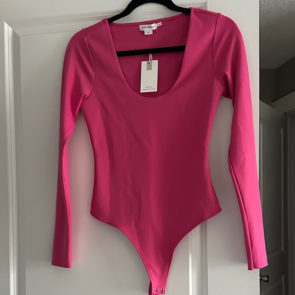 Good American Fuchsia Long Sleeve Bodysuit